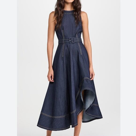 Cinq à Sept Zelda Dress Denim Midi US 2 - Picture 1 of 15